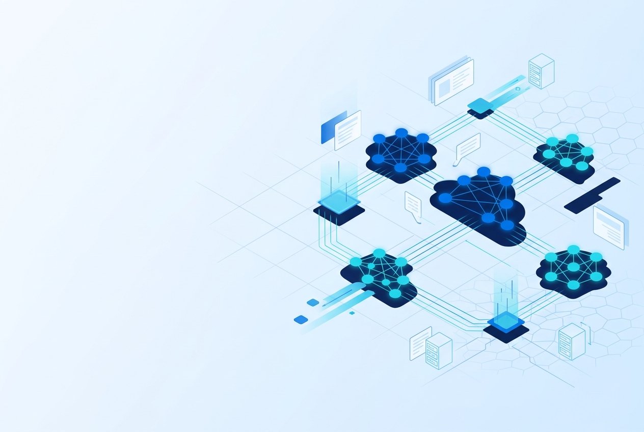 Abstract cloud architecture network visualization